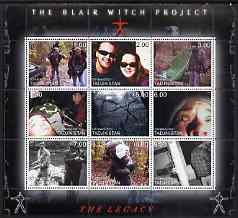 Tadjikistan 2000 The Blair Witch Project perf sheetlet containing 9 values unmounted mint, stamps on , stamps on  stamps on films, stamps on  stamps on movies, stamps on  stamps on cinema, stamps on  stamps on entertainments, stamps on  stamps on horror