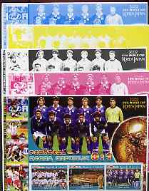 Somalia 2002 Football World Cup (Portugal v Korea) large sheetlet containing 3 values, the set of 5 progressive proofs comprising the 4 individual colours plus all 4-colo..., stamps on football, stamps on sport