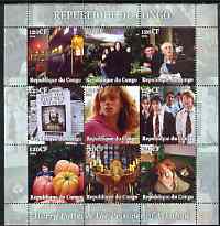 Congo 2004 Harry Potter & The Prisoner of Azkaban perf sheetlet containing 9 values unmounted mint, stamps on , stamps on  stamps on personalities, stamps on  stamps on entertainments, stamps on  stamps on films, stamps on  stamps on cinema, stamps on  stamps on fantasy