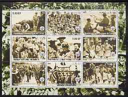 Congo 2002 Baden Powell perf sheetlet containing 9 values each with Scout Logo unmounted mint, stamps on , stamps on  stamps on personalities, stamps on  stamps on scouts