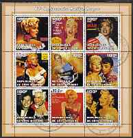 Ivory Coast 2002 Marilyn Monroe 40th Death Anniversary #2 perf sheetlet containing 9 values fine cto used, stamps on , stamps on  stamps on films, stamps on  stamps on cinema, stamps on  stamps on entertainments, stamps on  stamps on music, stamps on  stamps on personalities, stamps on  stamps on marilyn monroe, stamps on  stamps on women