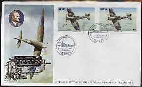 Nevis 1986 Spitfire $3 (Mark XII) imperf pair on illustrated official cover with special first day cancel (as SG 374) , stamps on , stamps on  stamps on aviation, stamps on  stamps on  ww2 , stamps on  stamps on  raf , stamps on  stamps on 