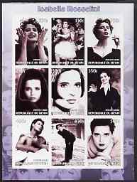 Benin 2002 Isabella Rossellini imperf sheetlet containing 9 values unmounted mint