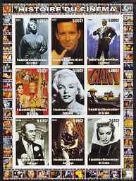 Congo 2003 History of the Cinema #16 imperf sheetlet containing 9 values unmounted mint (Showing James Dean, Bob Hope, Marilyn, etc), stamps on , stamps on  stamps on movies, stamps on  stamps on films, stamps on  stamps on cinema, stamps on  stamps on marilyn monroe