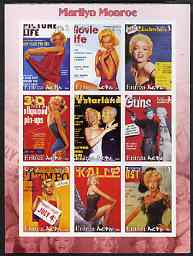 Eritrea 2003 Marilyn Monroe (Magazine Covers) imperf sheetlet containing set of 9 values unmounted mint, stamps on , stamps on  stamps on personalities, stamps on  stamps on entertainments, stamps on  stamps on movies, stamps on  stamps on films, stamps on  stamps on cinema, stamps on  stamps on women, stamps on  stamps on marilyn monroe