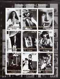 Congo 2003 Tribute to Helmut Newton (photographer) imperf sheetlet containing 9 values, unmounted mint, stamps on personalities, stamps on photography, stamps on cameras, stamps on arts