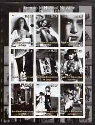 Congo 2003 Tribute to Helmut Newton (photographer) imperf sheetlet containing 9 values, unmounted mint, stamps on , stamps on  stamps on personalities, stamps on  stamps on photography, stamps on  stamps on cameras, stamps on  stamps on arts