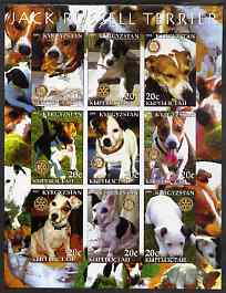 Kyrgyzstan 2004 Dogs - Jack Russell imperf sheetlet containing 9 values each with Rotary logo unmounted mint, stamps on , stamps on  stamps on dogs, stamps on  stamps on rotary