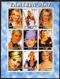 Congo 2005 Cameron Diaz #1 imperf sheetlet containing 9 values unmounted mint, stamps on , stamps on  stamps on personalities, stamps on  stamps on entertainments, stamps on  stamps on films, stamps on  stamps on cinema, stamps on  stamps on women