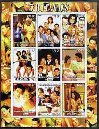 Congo 2005 Friends (TV Series) imperf sheetlet containing 9 values unmounted mint, stamps on , stamps on  stamps on entertainments, stamps on  stamps on  tv , stamps on  stamps on 