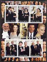 Eritrea 2003 75th Annual Academy Awards imperf sheetlet containing 6 values unmounted mint (shows C Zeta-Jones, N Kidman, etc), stamps on films, stamps on cinema, stamps on movies, stamps on personalities, stamps on 