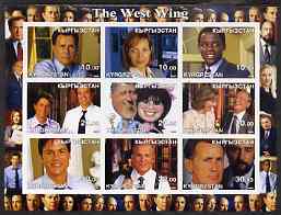 Kyrgyzstan 2002 The West Wing imperf sheetlet containing 9 values unmounted mint, stamps on personalities, stamps on entertainments, stamps on  tv , stamps on films, stamps on cinema