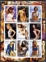 Eritrea 2003 Sexy Models #3 imperf sheetlet containing set of 9 values unmounted mint, stamps on , stamps on  stamps on women, stamps on  stamps on fashion, stamps on  stamps on arts