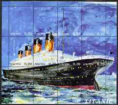 Abkhazia 2000 Titanic perf composite sheetlet containing 12 values unmounted mint, stamps on , stamps on  stamps on ships, stamps on  stamps on titanic, stamps on  stamps on shipwrecks