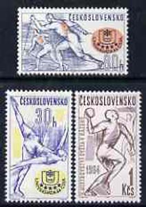 Czechoslovakia 1964 Sports Events set of 3 unmounted mint, SG1400-02, stamps on sport, stamps on ice skating, stamps on skiing
