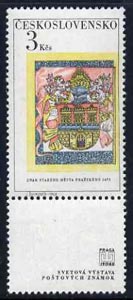 Czechoslovakia 1969 Prague Emblem of 1475 3k unmounted mint, from Stamp Ex (4th Issue), SG1754, stamps on , stamps on  stamps on arms, stamps on  stamps on heraldry