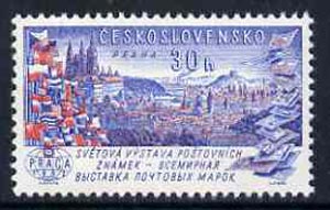 Czechoslovakia 1961 View of Prague 30h unmounted mint from Praga 62 International Stamp Ex set, SG1251, stamps on flags, stamps on stamp on stamp, stamps on exhibitions, stamps on stamponstamp