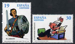 Spain 1996 Comic Strip Characters set of 2 unmounted mint, SG3384-85, stamps on newspapers, stamps on children, stamps on cartoons, stamps on literature