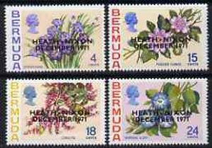 Bermuda 1971 Anglo-American Talk opt set of 4 flowers unmounted mint, SG 283-36, stamps on flowers