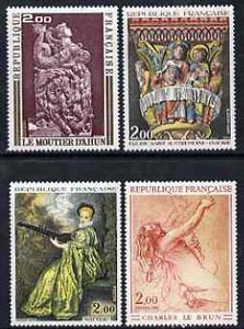 France 1973 French Art set of 4 unmounted mint, SG1985-88, stamps on , stamps on  stamps on arts, stamps on  stamps on musical instruments, stamps on  stamps on 