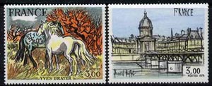 France 1978  Philatelic Creations set of 2 unmounted mint, SG2249-50, stamps on arts, stamps on bridges, stamps on horses
