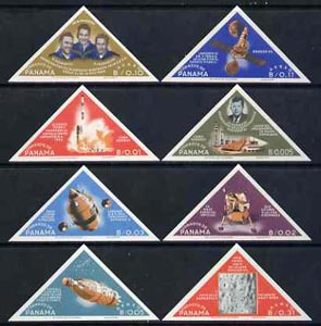 Panama 1965 Space Research imperf set of 8 triangulars unmounted mint, stamps on , stamps on  stamps on space, stamps on  stamps on triangular