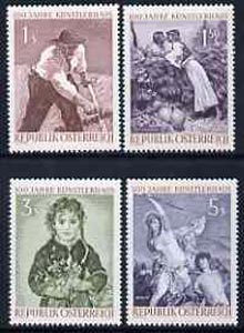 Austria 1961 Cent of Kunstlerhaus set of 4 unmounted mint, SG1365-68, stamps on , stamps on  stamps on arts, stamps on  stamps on mythology, stamps on  stamps on ariadne