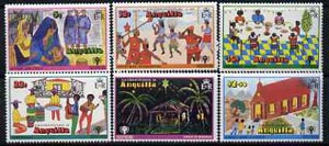 Anguilla 1978 Christmas set of Children's paintings unmounted mint, SG 331-36, stamps on , stamps on  stamps on arts, stamps on  stamps on christmas