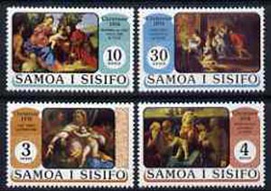 Samoa 1974 Christmas set of 4 religious paintings unmounted mint, SG 435-48, stamps on , stamps on  stamps on arts, stamps on  stamps on christmas, stamps on  stamps on titian, stamps on  stamps on rubens, stamps on  stamps on 