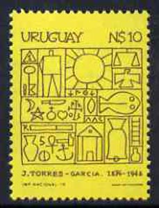 Uruguay 1979 Death Anniversary of Joaquim Torres-Garcia (artist) unmounted mint, SG1719, stamps on , stamps on  stamps on arts, stamps on  stamps on fish, stamps on  stamps on anchors, stamps on  stamps on 