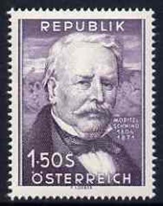 Austria 1954 Birth Anniversary of M Von Schwind (painter) 1s 50 unmounted mint, SG1253, stamps on arts