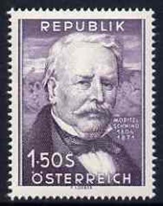 Austria 1954 Birth Anniversary of M Von Schwind (painter) 1s 50 unmounted mint, SG1253, stamps on , stamps on  stamps on arts