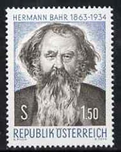 Austria 1963 Birth Centenary of Hermann Bahr (writer) unmounted mint, SG1395, stamps on literature
