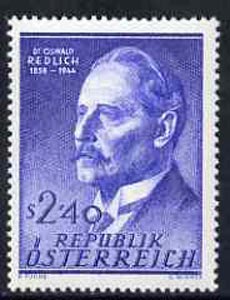 Austria 1958 Birth Centenary of Dr Oswald Redlich (historian) unmounted mint, SG1332, stamps on personalities