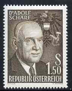 Austria 1960 President Adolf Scharf 70th Birthday 1s 50 unmounted mint, SG1353, stamps on personalities