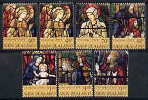 New Zealand 1995 Christmas stained glass windows set of 7 unmounted mint, SG1916a-1922a, stamps on christmas, stamps on stained glass, stamps on 