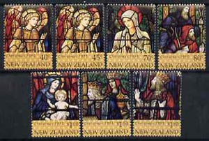 New Zealand 1995 Christmas stained glass windows set of 7 unmounted mint, SG1916a-1922a, stamps on , stamps on  stamps on christmas, stamps on  stamps on stained glass, stamps on  stamps on 