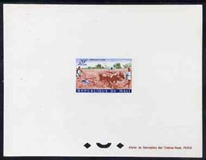 Mali 1961 Land Tillage with Oxen 20f epreuve de luxe sheet in issued colours, as SG38, stamps on , stamps on  stamps on oxen, stamps on  stamps on bovine, stamps on  stamps on agriculture, stamps on  stamps on farming