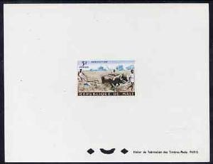 Mali 1961 Land Tillage with Oxen 3f epreuve de luxe sheet in issued colours, as SG33, stamps on , stamps on  stamps on oxen, stamps on  stamps on bovine, stamps on  stamps on agriculture, stamps on  stamps on farming