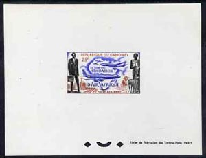 Dahomey 1962 Foundation of Air Afrique 25f epreuve de luxe sheet in issued colours, as SG163, stamps on , stamps on  stamps on aviation, stamps on  stamps on maps