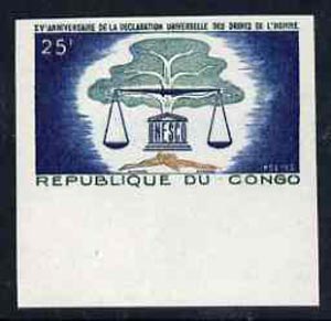 Congo 1963 Human Rights 25f marginal imperf single unmounted mint, as SG38, stamps on human rights, stamps on justice