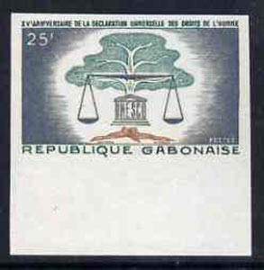 Gabon 1963 Human Rights 25f marginal imperf single unmounted mint, as SG204, stamps on human rights, stamps on justice