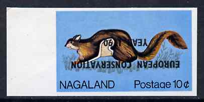 Nagaland 1970 European Conservation Year opt INVERTED on 1969 Squirrel 10c imperf unmounted mint*, stamps on , stamps on  stamps on animals, stamps on  stamps on squirrels