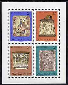 Hungary 1969 Stamp Day - Folk Art Wood Carvings perf m/sheet unmounted mint SG MS2475, stamps on , stamps on  stamps on postal, stamps on  stamps on arts, stamps on  stamps on wood, stamps on  stamps on carvings, stamps on  stamps on 