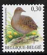 Belgium 2002-09 Birds #5 Corncrake 0.30 Euro unmounted mint SG 3698a, stamps on birds