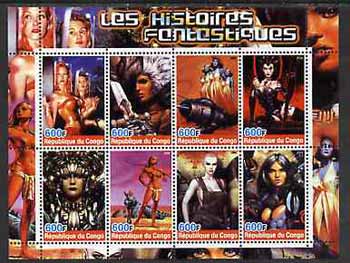 Congo 2004 History of Fantasy perf sheetlet containing 8 values unmounted mint, stamps on fantasy, stamps on sci-fi