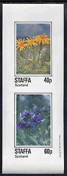 Staffa 1982 Flowers #53 imperf set of 2 values unmounted mint, stamps on flowers