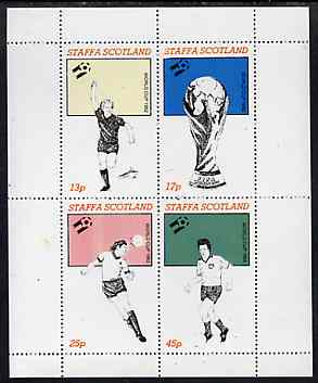 Staffa 1982 Football World Cup imperf sheetlet containing set of 4 values unmounted mint, stamps on , stamps on  stamps on football, stamps on  stamps on sport