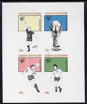 Staffa 1982 Football World Cup imperf sheetlet containing set of 4 values unmounted mint, stamps on , stamps on  stamps on football, stamps on  stamps on sport