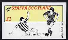 Staffa 1982 Football World Cup imperf souvenir sheet (£1 value) unmounted mint, stamps on football, stamps on sport
